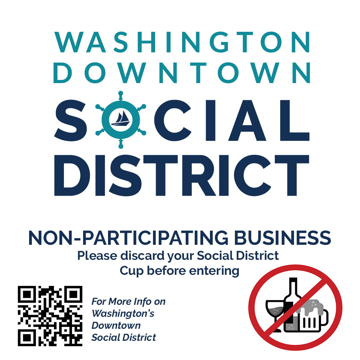 Washington Downtown Social District non-participating business signage